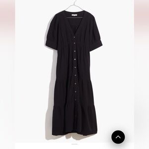 Madewell size 14 Lightspun Button-Front Tiered Midi Dress.